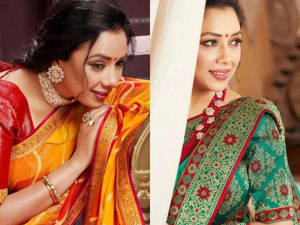 get inspired from the traditional looks of Rupali Ganguly for navratri 2021, navratri 2021 colours and saree styling tips
