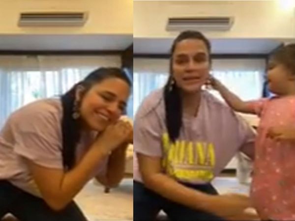 Neha Dhupia With Daughter Mehr