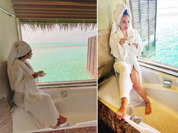 neha malik Bathrobe photo