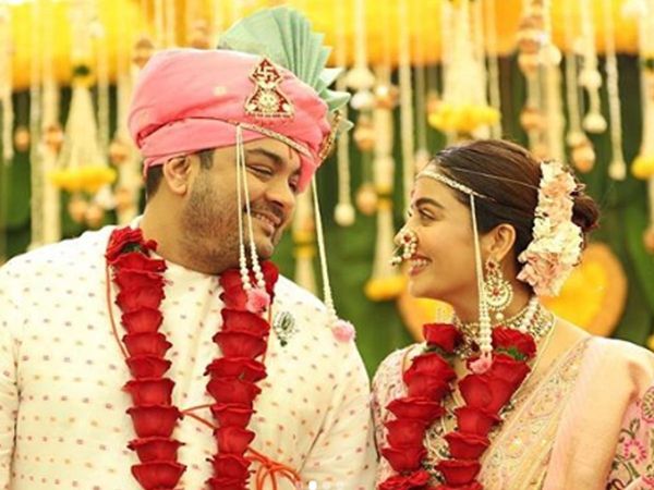 Nehha Pendse with husband Shardul Bayas