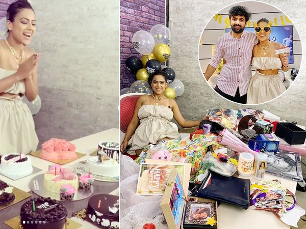 Naagin 4 TV Actress Nia Sharma receives cakes and lots of gifts on birthday Celebration
