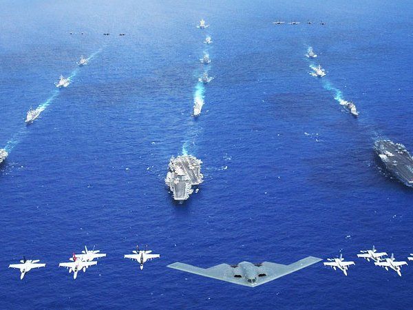 Indian Navy maneuvers with USS Nimitz the world's most powerful warship