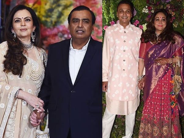 Nita Ambani and Tina Ambani with their Husband