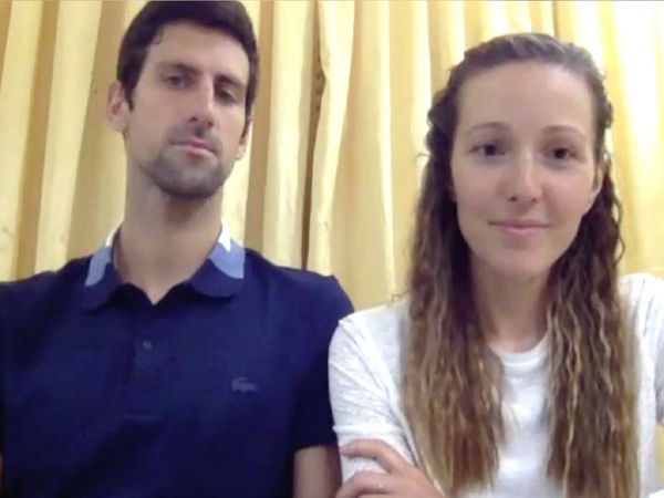 Novak Djokovic and his wife Jelena Djokovic