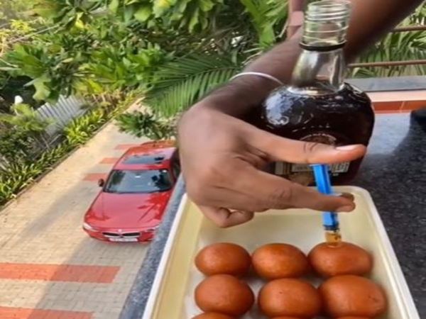 Gulab Jamun Old Monk rum Combination viral video in hindi
