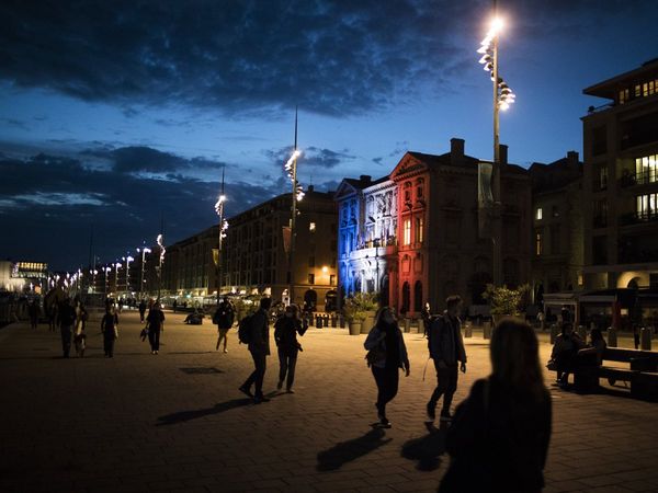 France: Charlie Hebdo cartoons projected on building to express solidarity with teacher 