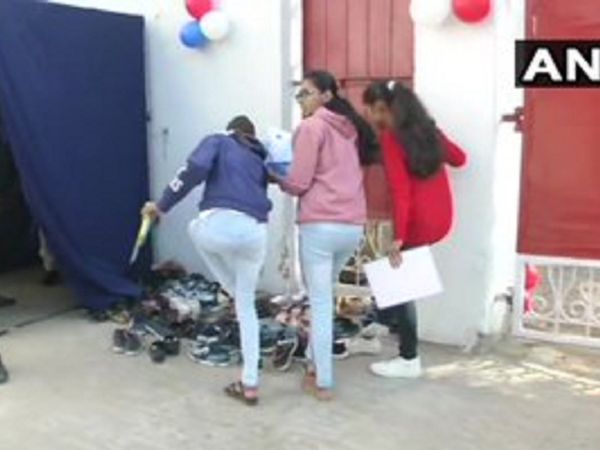 Bihar Intermediate exam students are not allowed to wear socks and shoes inside exam hall at model centre JD Women's College in Patna