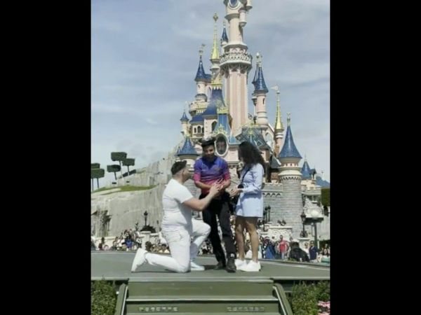 Man Propose to Girlfriend infront of disneyland Then What Happened Watch Viral Video