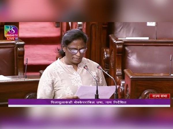 PT Usha takes oath in Rajya Sabha