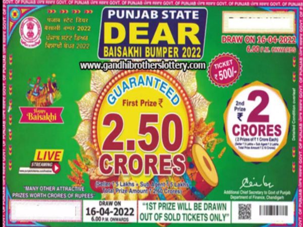 Punjab State Baisakhi Bumper Lottery Result 2022: Punjab State Bumper Lottery Result Winning Numbers List Announced, Check here