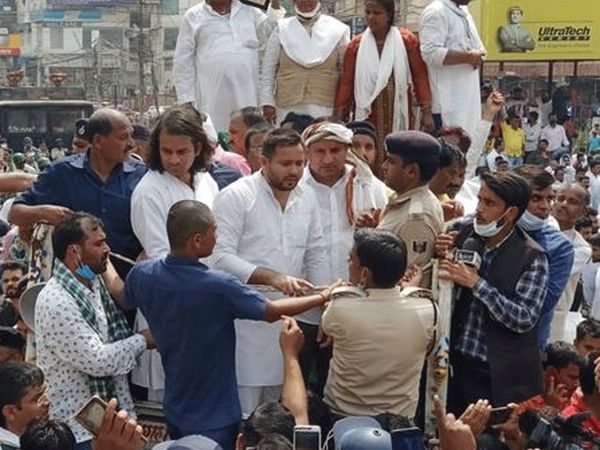 Bihar News| During the Bihar Assembly siege fiercely Tejashwi Yadav and Tej Pratap arrested, stone-lathicharge