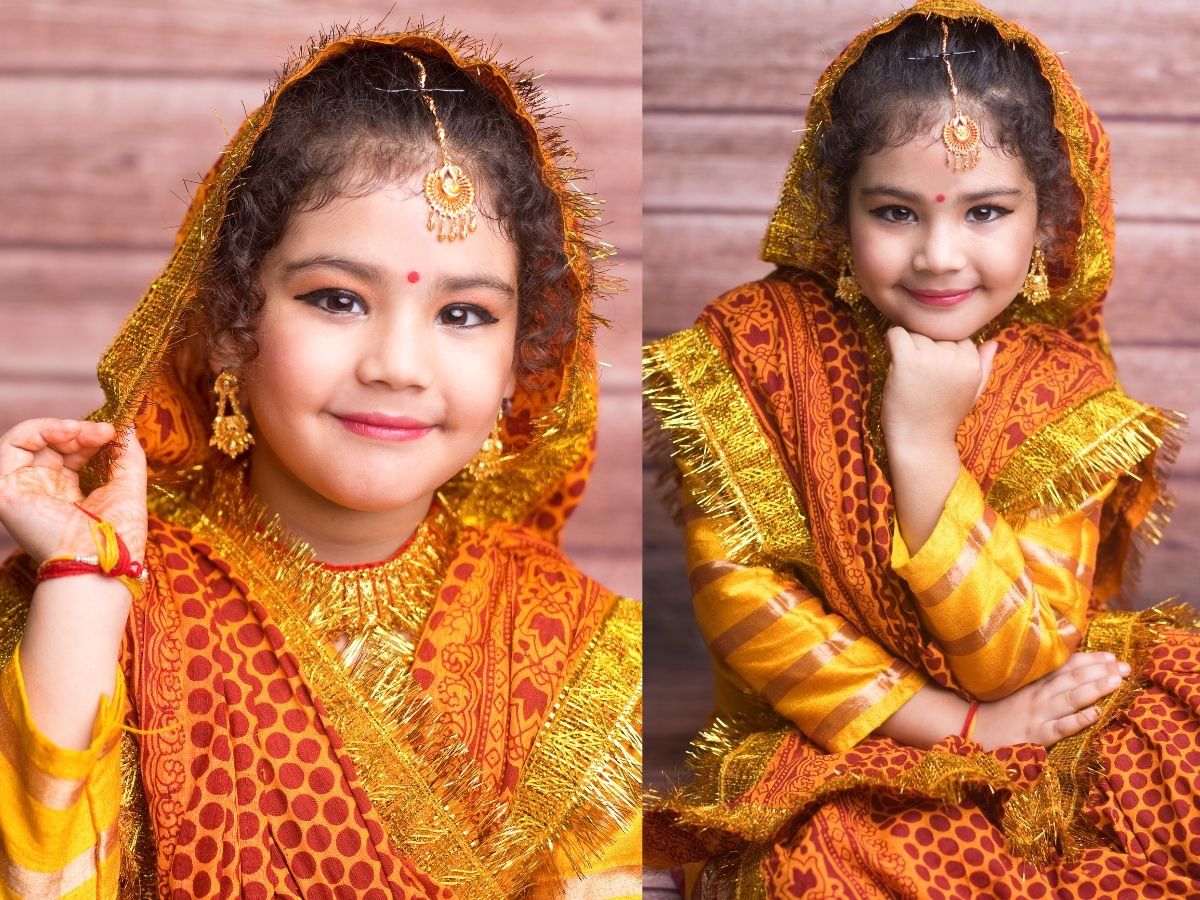 Cute Girl In Radha Costume On Janmashtami Festival Stock Photo - Download  Image Now - Asian and Indian Ethnicities, Baby Clothing, Beautiful People -  iStock