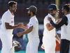 ajinkya rahane shakes hand with ravichandran ashwin