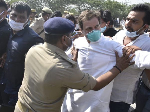 Rahul gandhi heckled on Yamuna express on way to Hathras