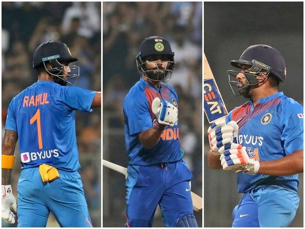 KL Rahul, Virat Kohli and Rohit Sharma