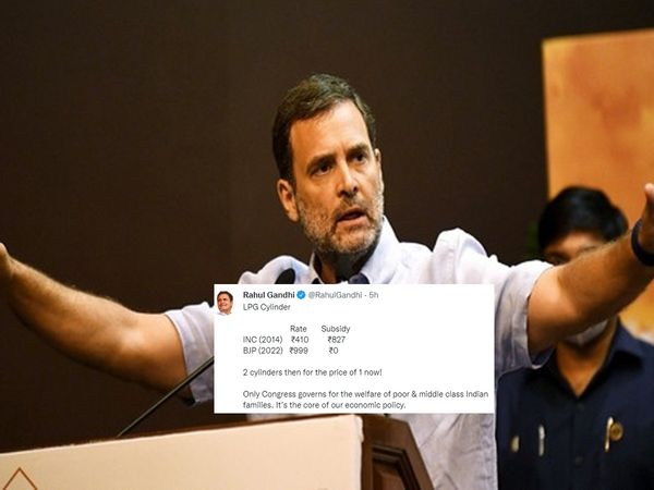 Rahul Gandhi compares LPG prices UPA vs NDA govt, Two cylinders then for price of one now
