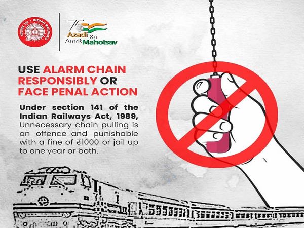 Rule of Railway Alarm Chain, know railway chain pulling fine