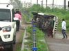 vehicle of convoy of STF bringing back Vikas Dubey to Kanpur overturns 