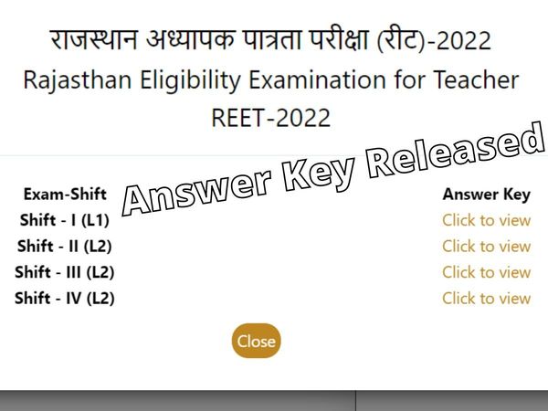 REET 2022 Answer Key out at reetbser2022.in know how to download and recent update