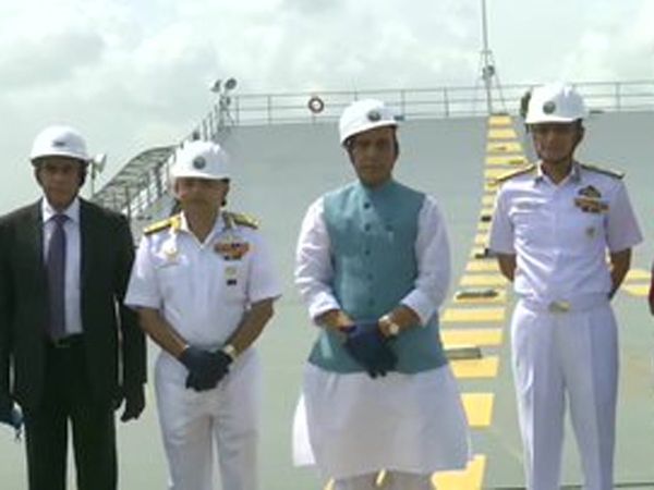  Rajnath Singh visits onboard Indigenous Aircraft Carrier IAC in Kochi 