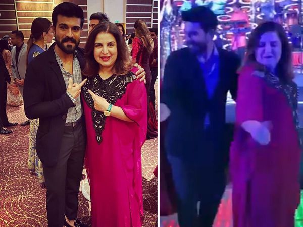 Ram Charan South Superstar And Farah Khan dance on Hrithik Roshan Song in Sania Mirza sister wedding