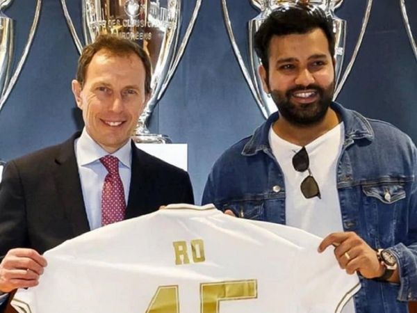 rohit sharma get real madrid's jersey