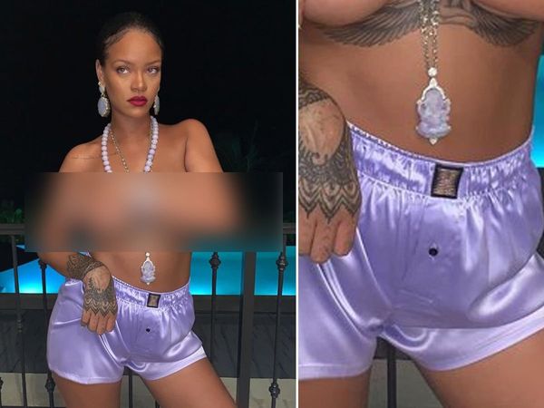 Rihanna topless Picture With Ganesha necklace social media users trolled