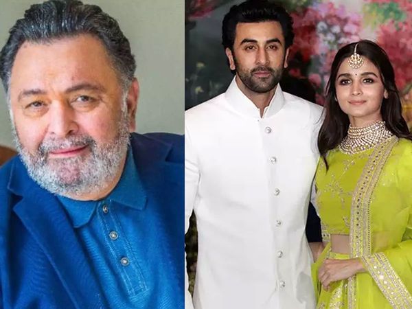 Rishi Kapoor and Ranbir Kapoor with Alia Bhatt