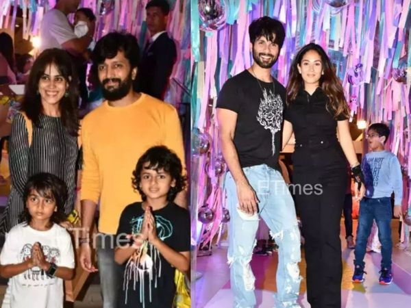 riteish deshmukh with kids with shahod kapoor daughter birthday party