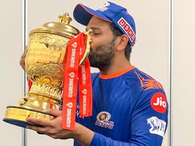 Rohit Sharma IPL 2020 Trophy Rohit Sharma IPL 2020 Trophy