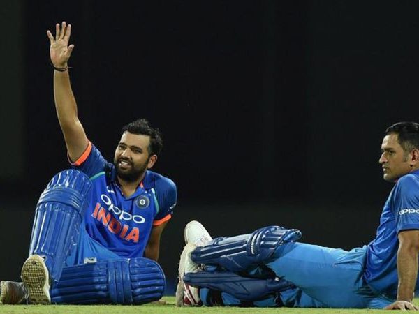 Rohit Sharma with MS Dhoni