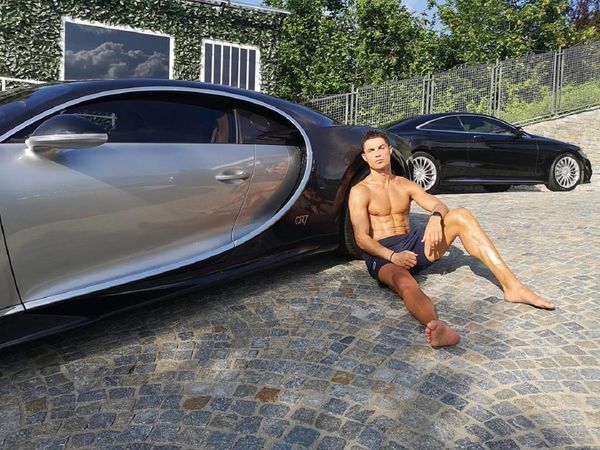 Cristiano Ronaldo with his Bugatti Centodieci