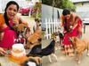 Rupali Ganguly Celebrates with Street Dogs