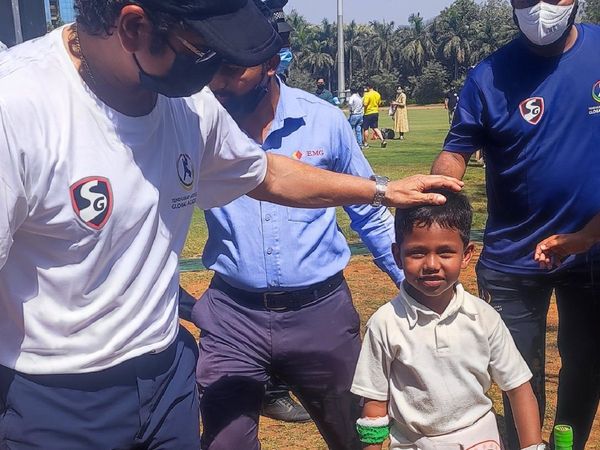 Sachin Tendulkar with SK Shahid