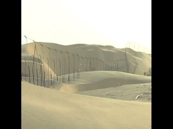 Rajasthan, Sand Dunes, BSF, Indo Pakistan Border, Deep rooted grass to prevent sand dunes, Infiltration from Pakistan