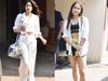 Janhvi Kapoor and Sara Ali Khan in white shirt