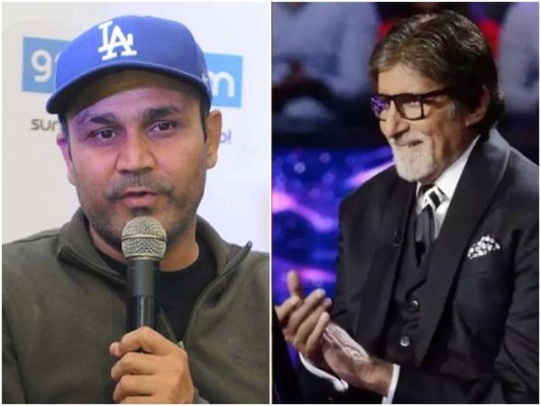 Virender Sehwag and Amitabh Bachchan