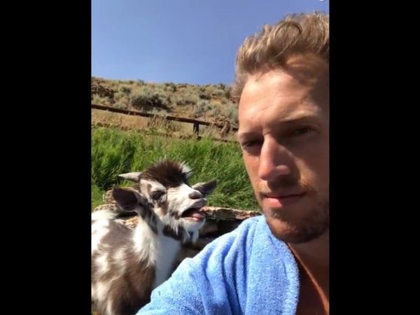 Bakre ke sath Selfie Man Take Selfie with goat funny viral video in hindi