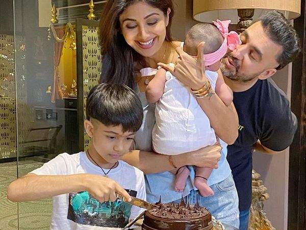 Shilpa Shetty birthday celebration With Daughter Samisha shetty kundra And Family