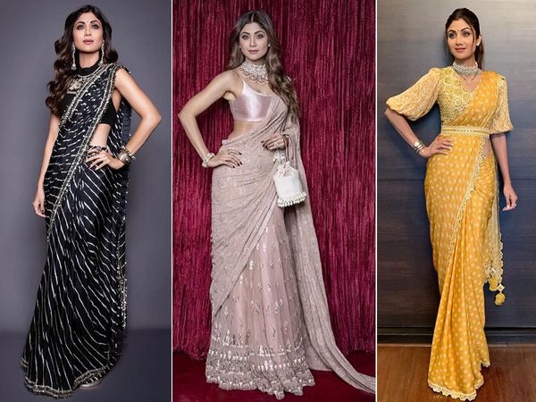Shilpa Shetty Bollywood Diva Hot fabulous Desi look Ethnic Fashion Statement Saree choices Check pictures