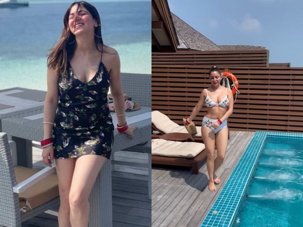 Shraddha arya shared her bikini video actress was seen wearing laal chuda and white bikini, shraddha arya shared her dance video wearing white bikini and laal chuda 