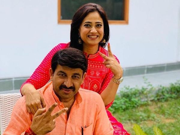 Shweta Tiwari with Manoj Tiwari