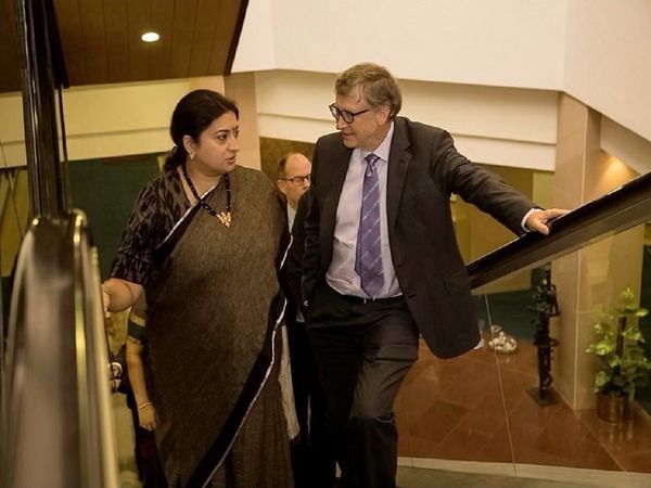 smriti irani with bill gates
