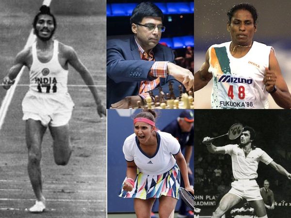 milkha singh, viswanathan anand, sani mirza, pt usha, prakash padukone