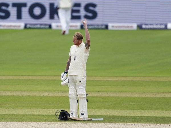 ben stokes century celebration