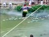 man doing stunt infront of crocodile Then what happened watch shocking video