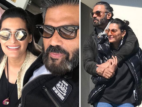 Suniel Shetty with Wife Mana Shetty