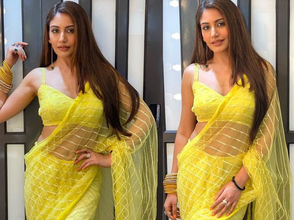 How to carry Surbhi Chandna yellow saree look from naagin 5