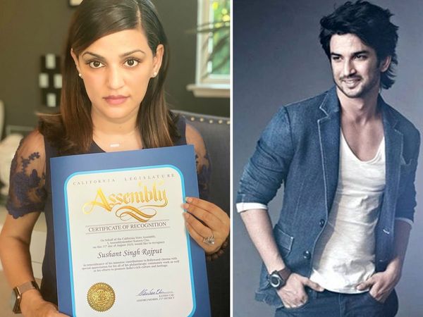 Sushant Singh Rajput California State Assembly recognition for contribution to cinema,