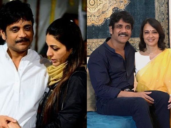Nagarjuna with Tabu and wife Amala